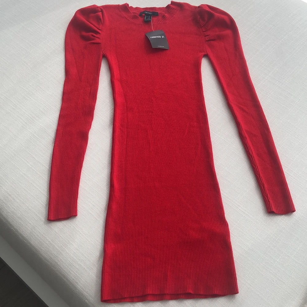 Forever 21 puff sleeve ribbed dress - Picture 6 of 6